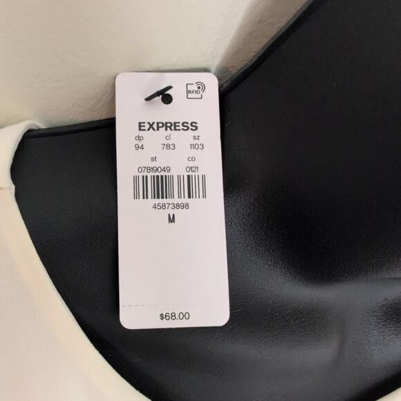 Draped Midi Dress - Express Evening Dress - Cream/White Size Medium - Picture 3 of 4